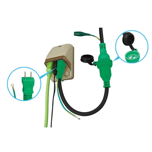 AC125V/15A 平形プラグ変換アダプター【EA815GB-46】