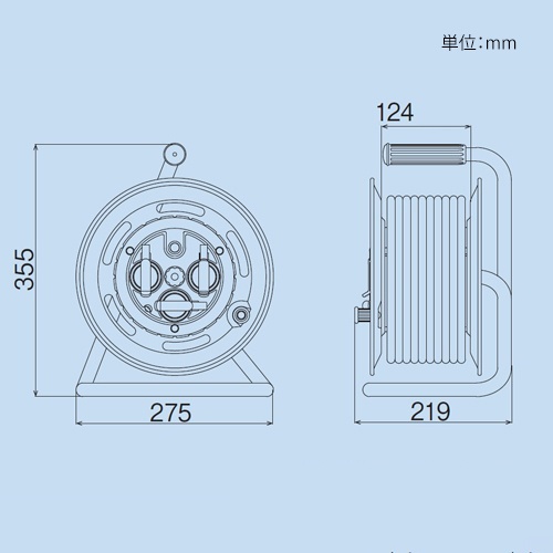 AC125V/15A/30m コードリール(防雨・漏電遮断器付)【EA815BF-7】