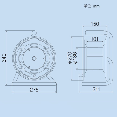 AC125V/15A/30m コードリール(漏電遮断器/アース付)【EA815BS-12】
