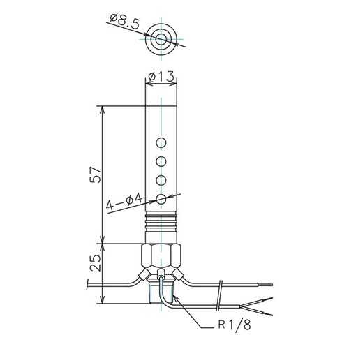 R1/8インチ 熱風ヒーター・エアー式(ストレートノズル)【EA153CZ-101A】