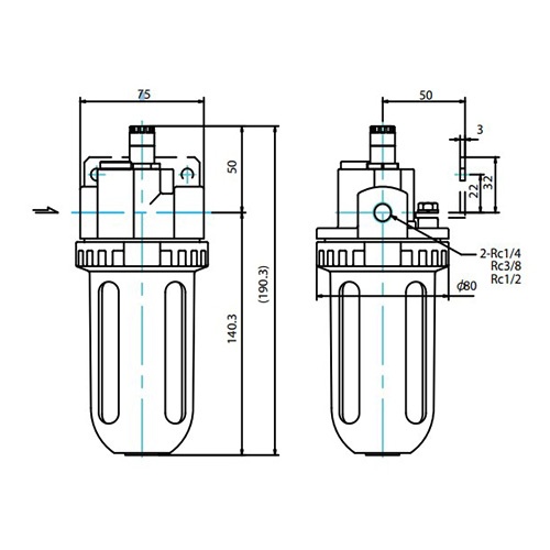 Rc 1/2インチ ルブリケータ【EA153CC-24A】