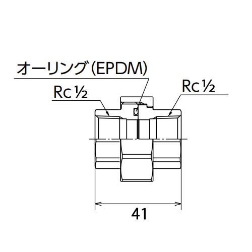 Rc1/2インチ ユニオン(オーリング式/ステンレス製)【EA469AG-204A】