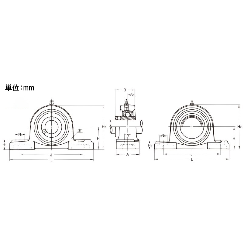 UCP215/ 75mm ピロー形ユニット【EA966MA-215】