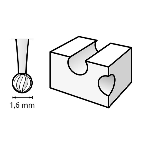 φ1.6mm/3.2mm軸 エングレービングカッター【EA818E-82A】