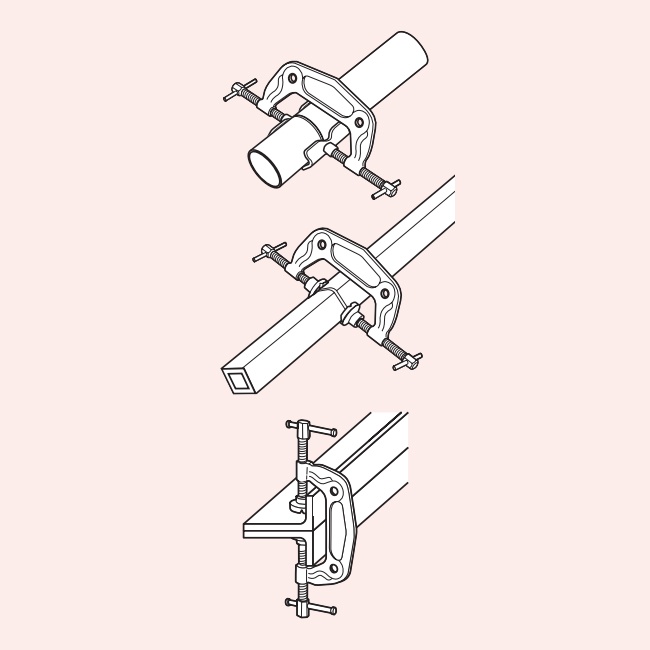 φ13.8- 60.5mm 溶接マルチクランプ【EA526CC-1】