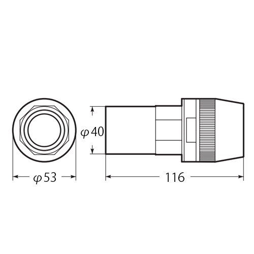 φ28mm フレキ管用防水コンビネーションカップリング(黒)【EA947HP-104】