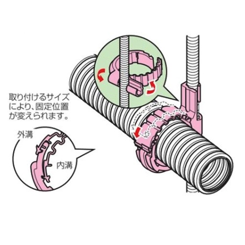 φ30.5mm [吊りボルト用]ケーブルハンガー(グレー/5個)【EA947FD-21】