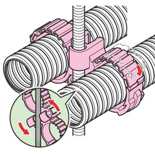φ30.5mm [吊りボルト用]ケーブルハンガー(グレー/5個)【EA947FD-26】