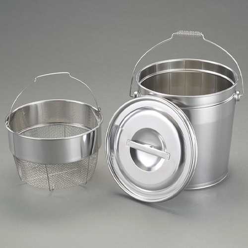 φ300x345mm/18L 取手付タンク(カゴ付/ステンレス製)【EA508SF-32】