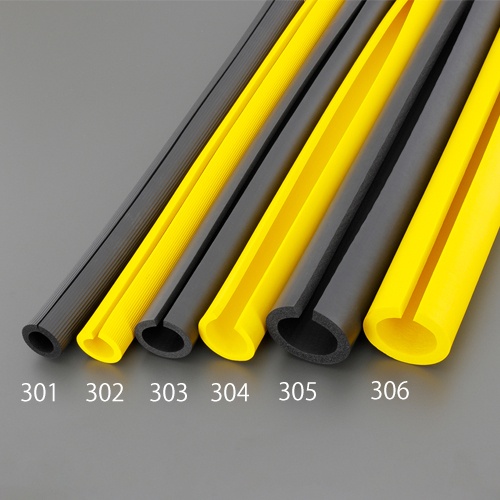 φ32x450mm クッションガード(丸型/黄)【EA983FF-306】