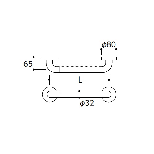 φ32x900mm 樹脂製手すり(抗菌)【EA951EL-507】