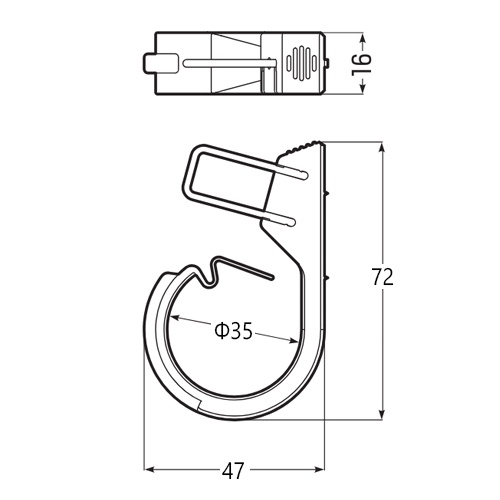 φ35mm[ALC/木材用]ケーブルハンガー(グレー/5個)【EA947FD-121】