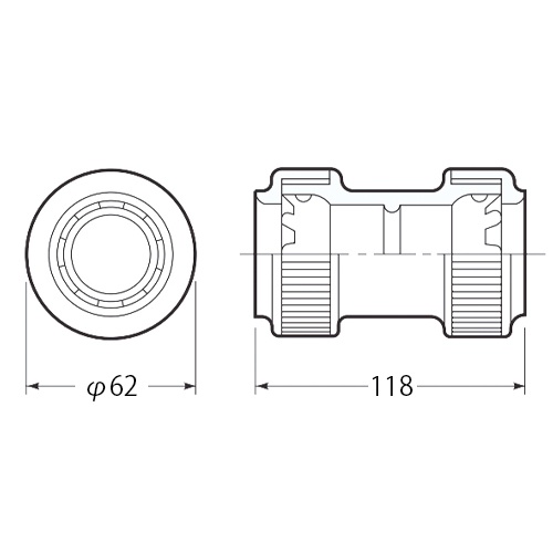 φ36mm フレキ管用防水カップリング(ワンタッチ型/黒)【EA947HP-96】