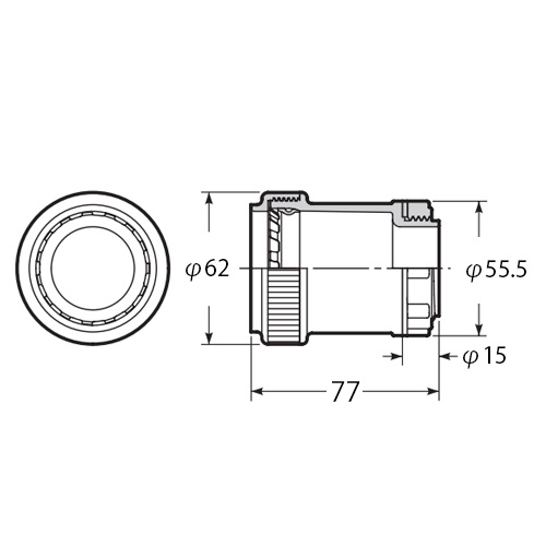 φ36mm フレキ管用防水コネクター(ワンタッチ型/黒)【EA947HP-86】