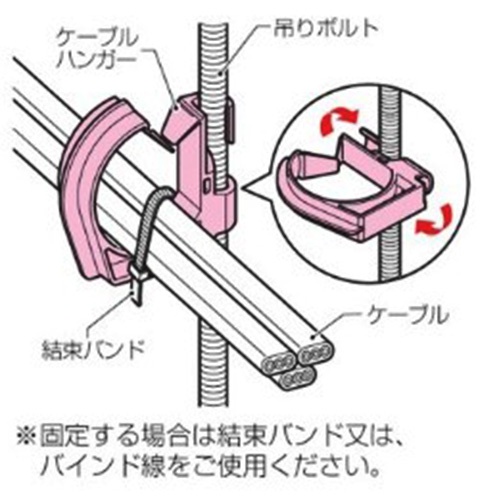 φ45mm [吊りボルト用]ケーブルハンガー(グレー/5個)【EA947FD-6】