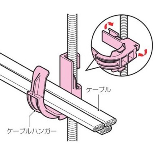 φ52mm [吊りボルト用]ケーブルハンガー(グレー/5個)【EA947FD-32】