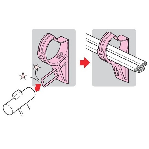 φ60mm [ALC/木材用]ケーブルハンガー(グレー/5個)【EA947FD-102】