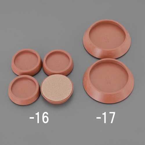 φ65mm 硬質フェルト付平置ゴム(茶/2個)【EA979DA-17】