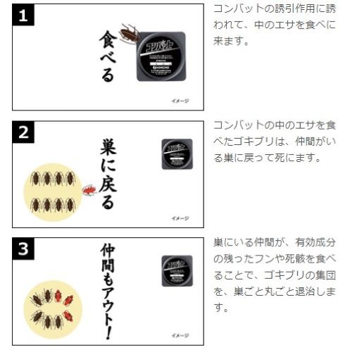 ゴキブリ誘引殺虫剤(コンバット/玄関・ベランダ用)【EA941-121A】