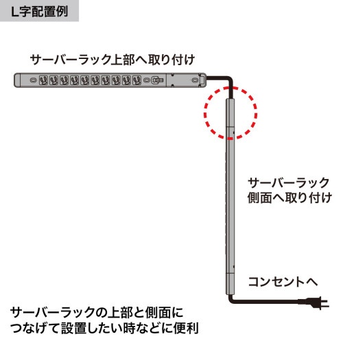 コンセントバー用延長用アダプタ(ケーブル無/15A)【EA815GM-370】