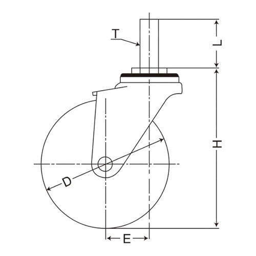 パイプジョイント(φ150ブレーキキャスター/ゴム/コーナー型)【EA948TF-128】