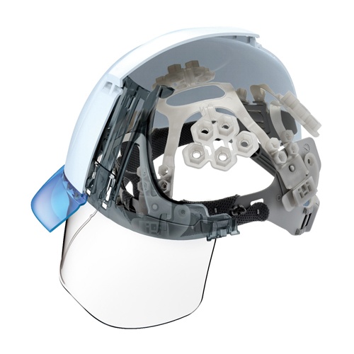 ヘルメット(通気孔/ワイドシールドレンズ付/青)【EA998BB-7】