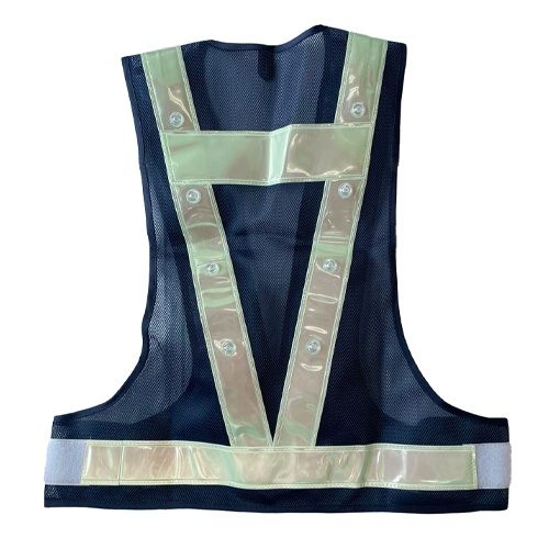 安全ベスト・LED(蓄光・紺/白)【EA983R-281】