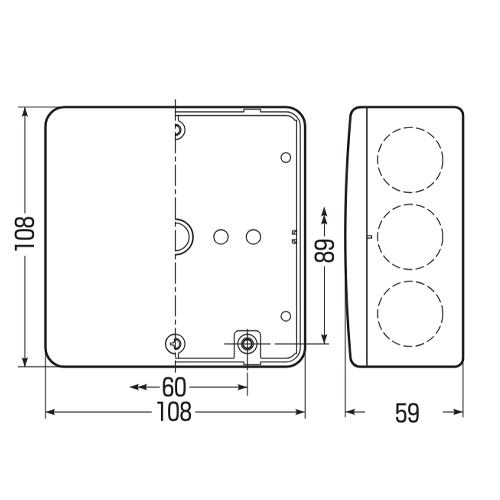 中形四角アウトレットボックス(深型/ノック付/ベージュ)【EA947HB-6】