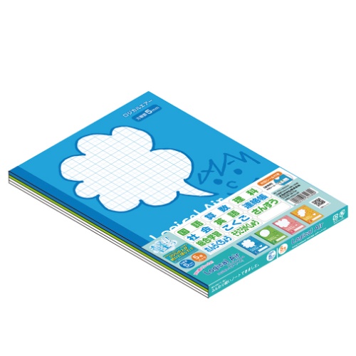 方眼罫5mm セミB5ノート(30ページ/5冊パック)【EA762GC-331】