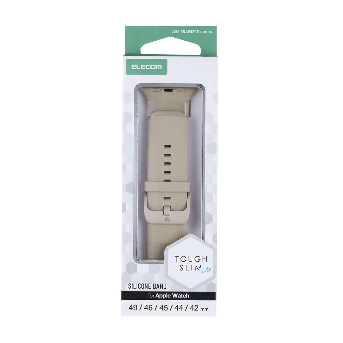 Apple Watch 49/45/44/42mm/バンド/シリコン/TOUGH SLIM/ベージュ【AW-25ABDTSBE】