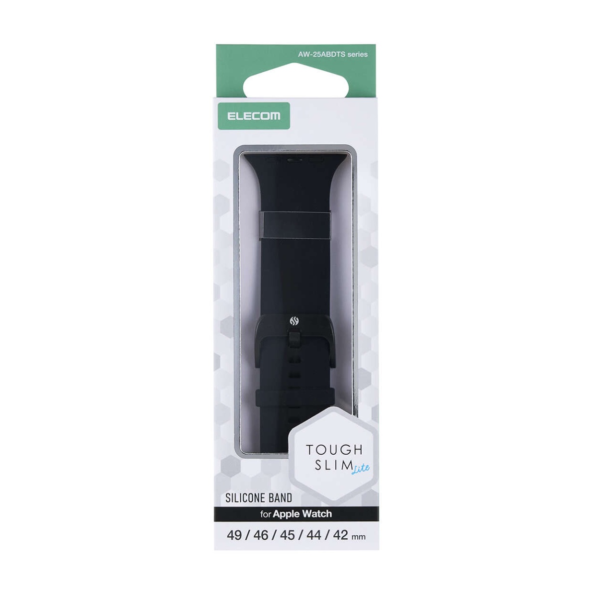 Apple Watch 49/45/44/42mm/バンド/シリコン/TOUGH SLIM/ブラック【AW-25ABDTSBK】