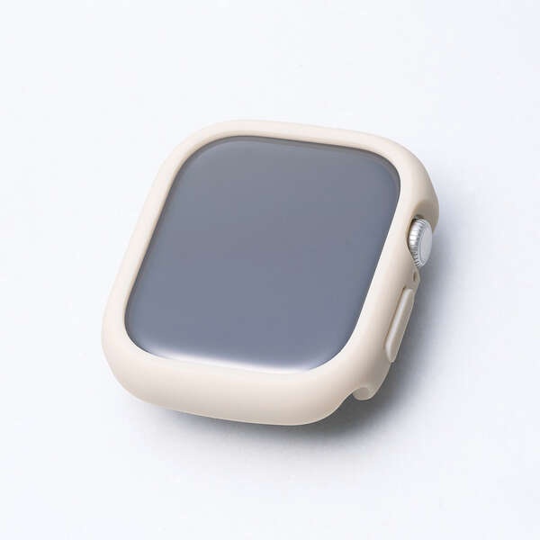 Apple Watch 46mm/フルカバーケース/TOUGHSLIM/プレミアムガラス/高透明/ベージュ【AW-25AFCTSLBE】