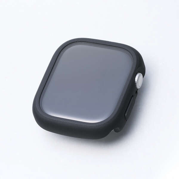 Apple Watch 46mm/フルカバーケース/TOUGHSLIM/プレミアムガラス/高透明/ブラック【AW-25AFCTSLBK】