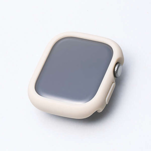 Apple Watch 42mm/フルカバーケース/TOUGHSLIM/プレミアムガラス/高透明/ベージュ【AW-25BFCTSLBE】