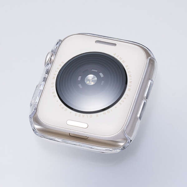 Apple Watch 44mm/フルカバーケース/プレミアムガラス/高透明/クリア【AW-25DFCGCR】