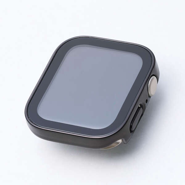Apple Watch 44mm/フルカバーケース/プレミアムガラス/高透明/防水/ブラック【AW-25DFCGEBK】