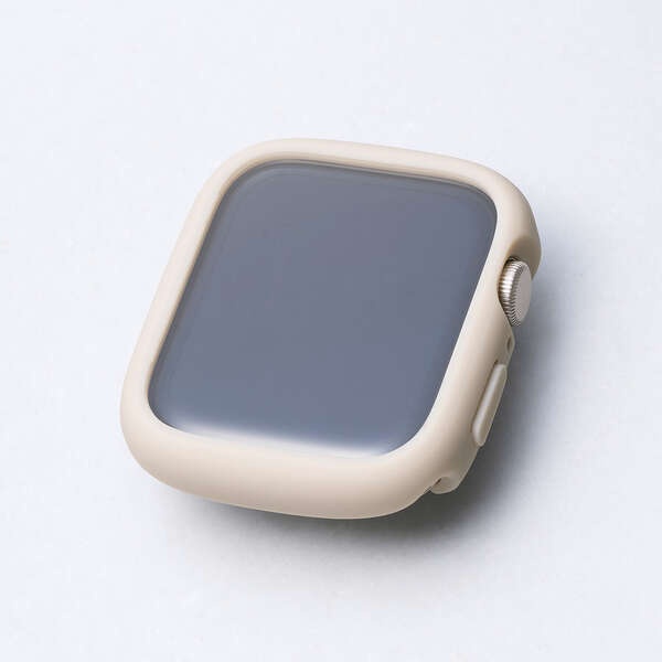 Apple Watch 44mm/フルカバーケース/TOUGHSLIM/プレミアムガラス/高透明/ベージュ【AW-25DFCTSLBE】