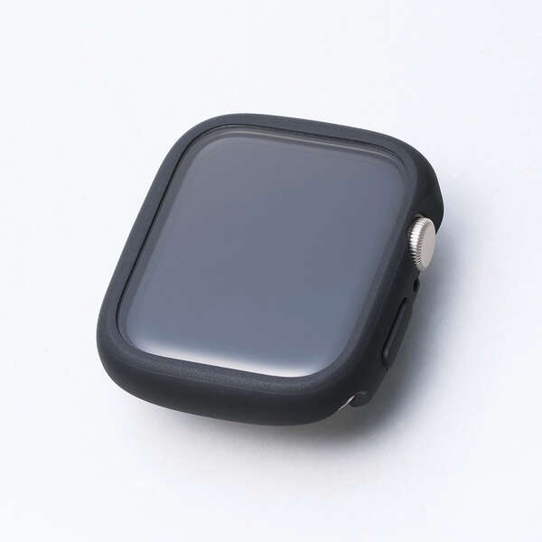 Apple Watch 44mm/フルカバーケース/TOUGHSLIM/プレミアムガラス/高透明/ブラック【AW-25DFCTSLBK】
