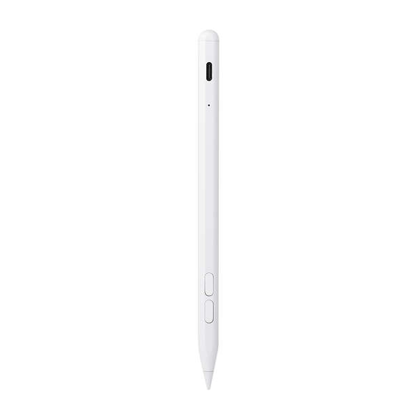 タッチペン/充電式/iPad専用/ショートカットボタン/パームリジェクション/傾き検知/磁気吸着/USB-C充電/急速充電/交換ペン先/ホワイト【P-TPACSTAP14WH】