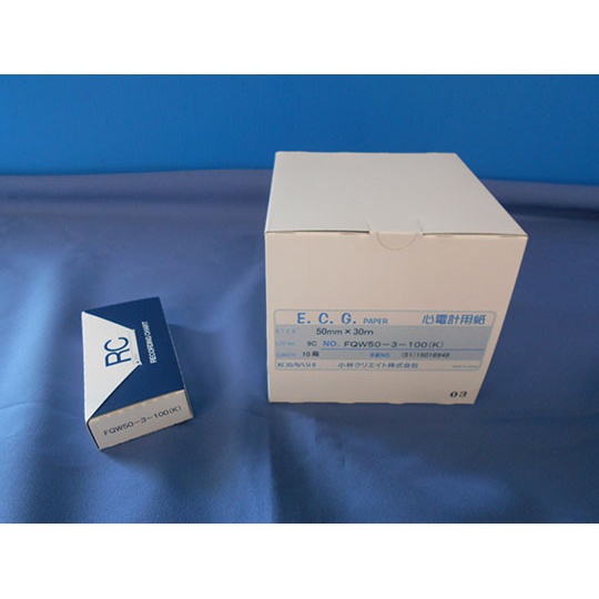 心電計用紙 10冊入 30m【FQW50-3-100(K)】