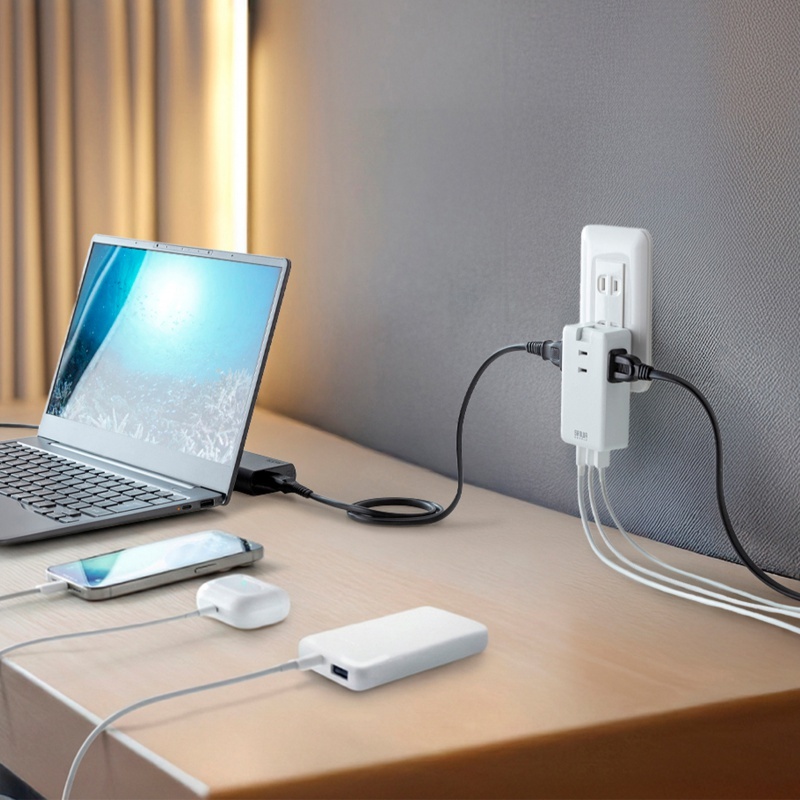 モバイルタップ (ACx3個口 Type-Cx2、USB-Ax1、PD33W)【TAP-MC2A1AC3W】