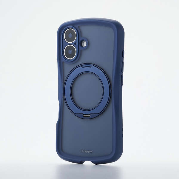 iPhone 16 Grippy ハイブリッドケース フレームカラー 極限 MAGKEEP スタンド【PM-A24AGRSTKMNV】