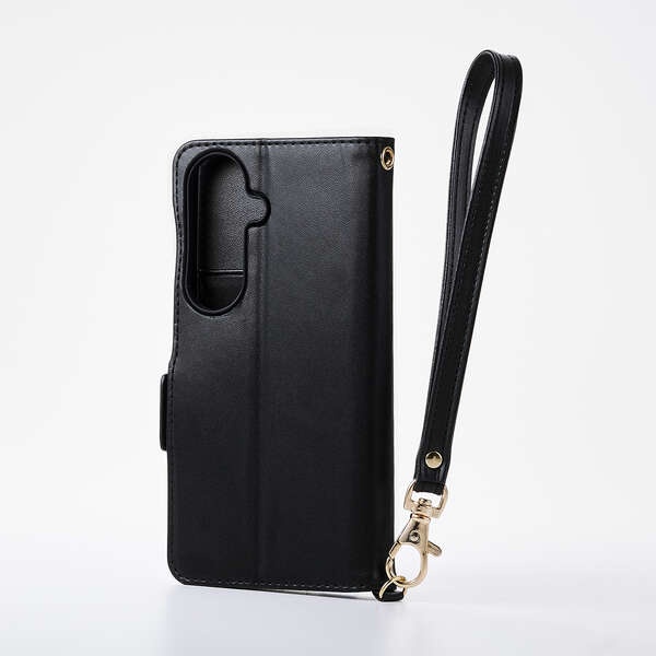 Galaxy S26 手帳型ケース 磁石付 耐衝撃 ハンドストラップ付【PM-G261PLFY4BK】