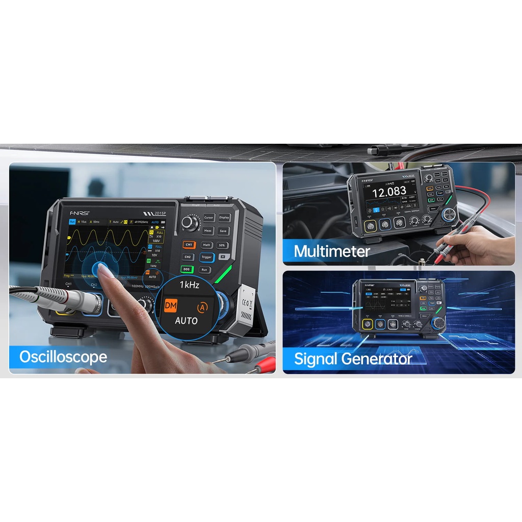3-in-1ベンチトップオシロスコープ/マルチメータ【FNIRSI-2D15P】