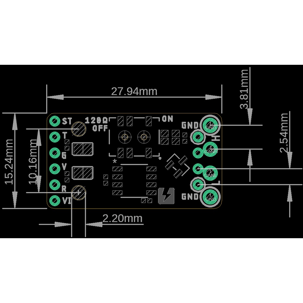 TCAN3413搭載 CANFDトランシーバーモジュール(3.3V対応)【SSCI-110044】