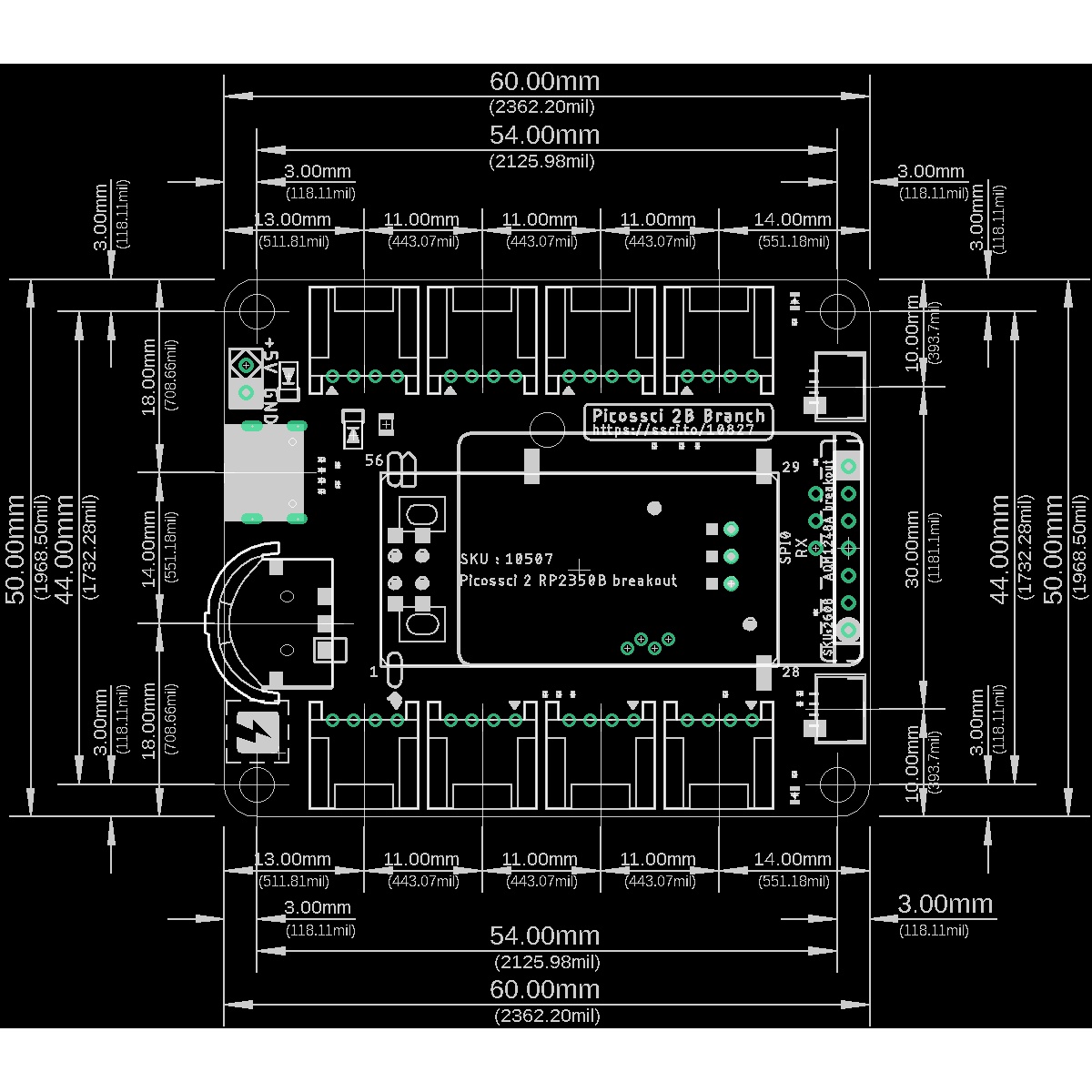 Picossci 2B Branch(RP2350B搭載)【SSCI-108270】