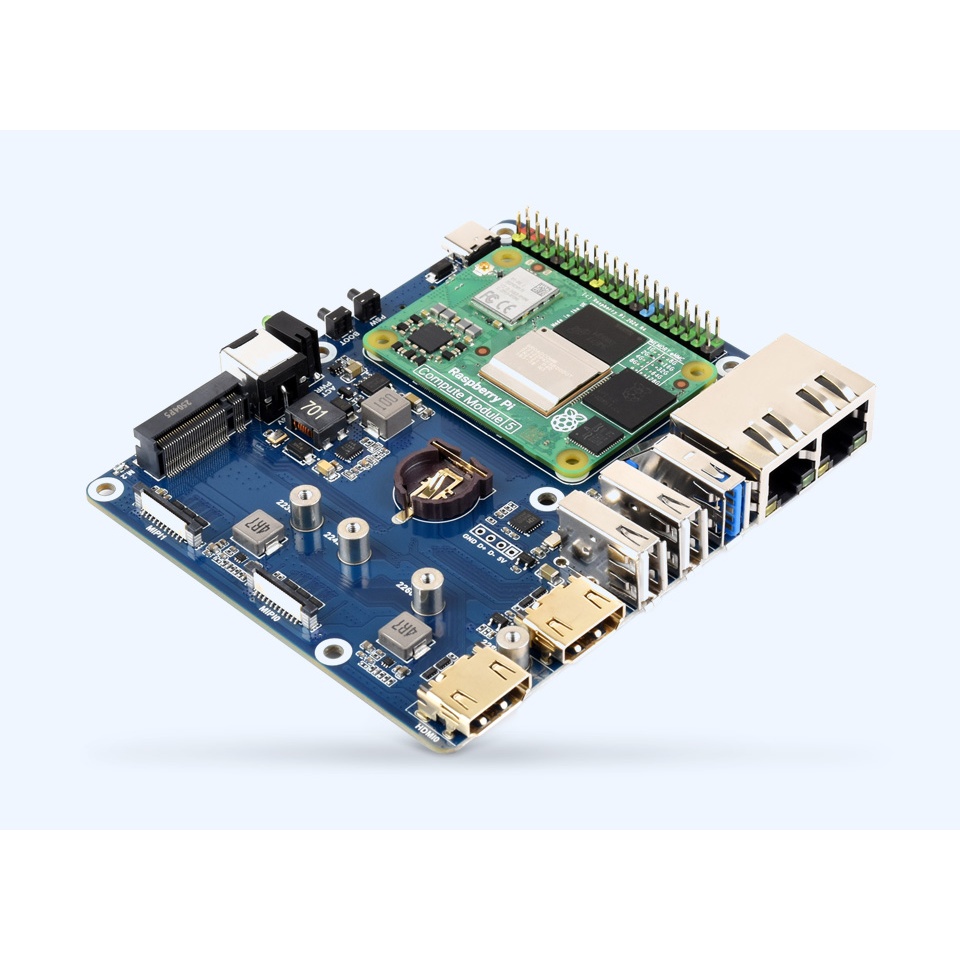 Waveshare CM5デュアルイーサベースボード(CM5-DUAL-ETH-BASE)【WAVESHARE-32176】