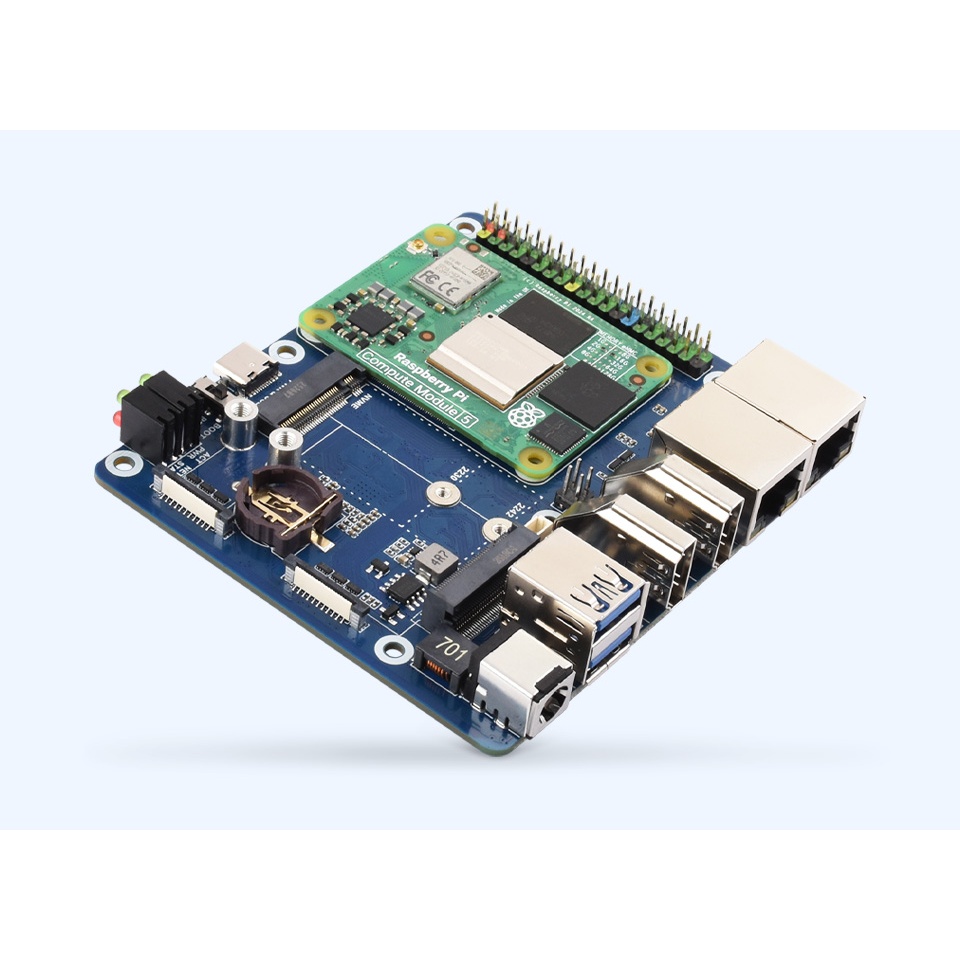Waveshare 4G/5G対応CM5デュアルイーサベースボード(CM5-DUAL-ETH-4G/5G-BASE)【WAVESHARE-32580】