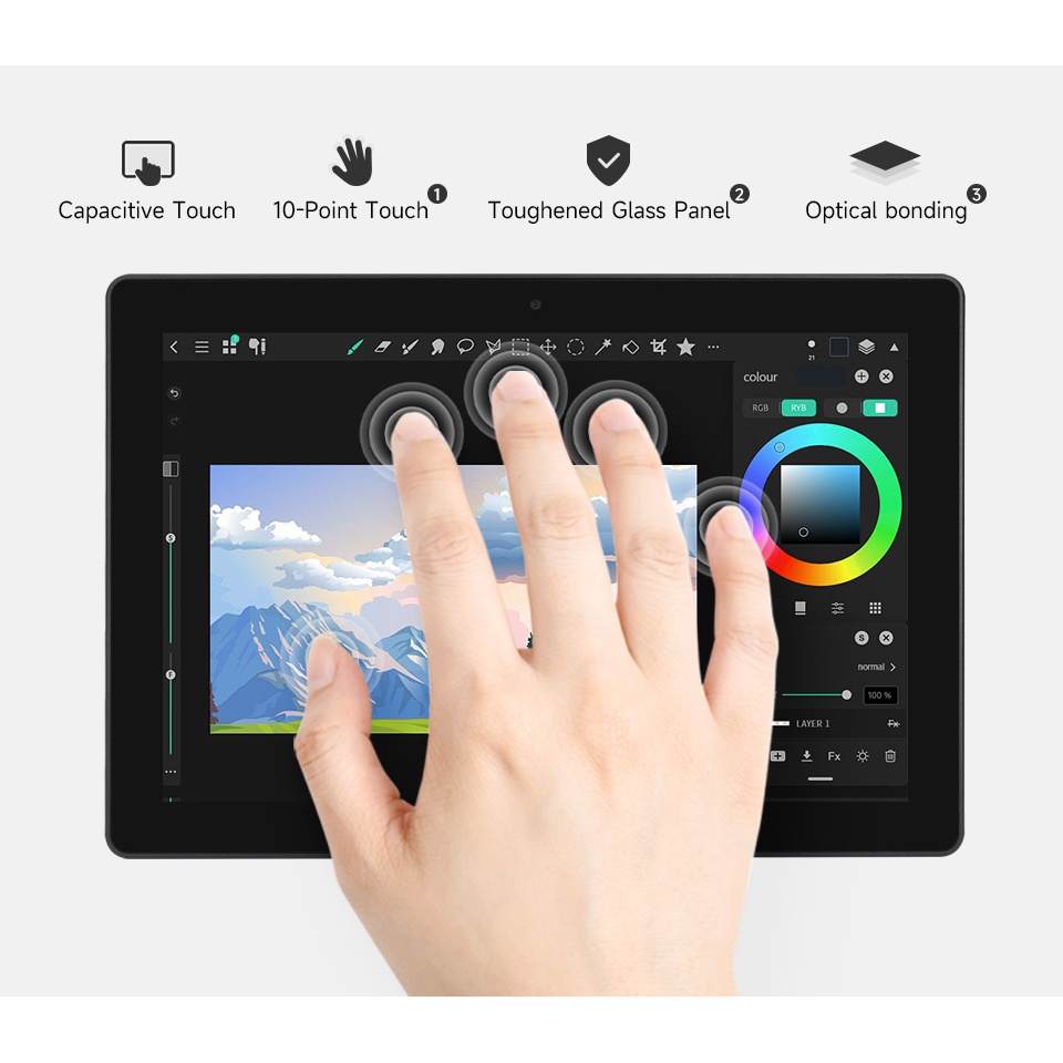 Waveshare Raspberry Pi 5/4用オールインワン10.1インチタッチディスプレイ【WAVESHARE-31551】