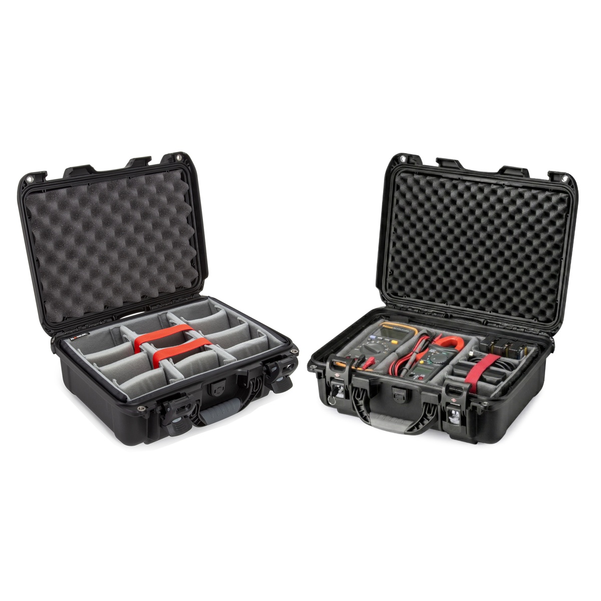 ディバイダー付防水キャリングケース 鍵付き ブラック【NKKD915B】